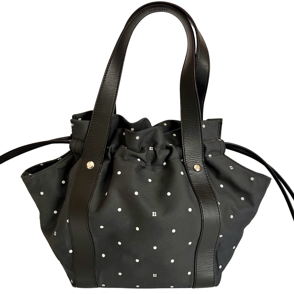 Kate Spade Vintage Black & White Polka Dot Double Handle Shoulder Bag - Picture 2 of 14